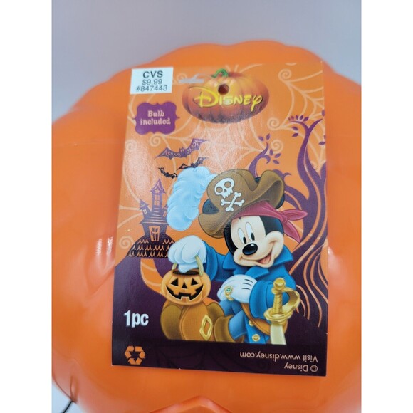 Disney Mickey Mouse Light Up Plastic Pumpkin Cut Out Profile Halloween Decor - Picture 3 of 9